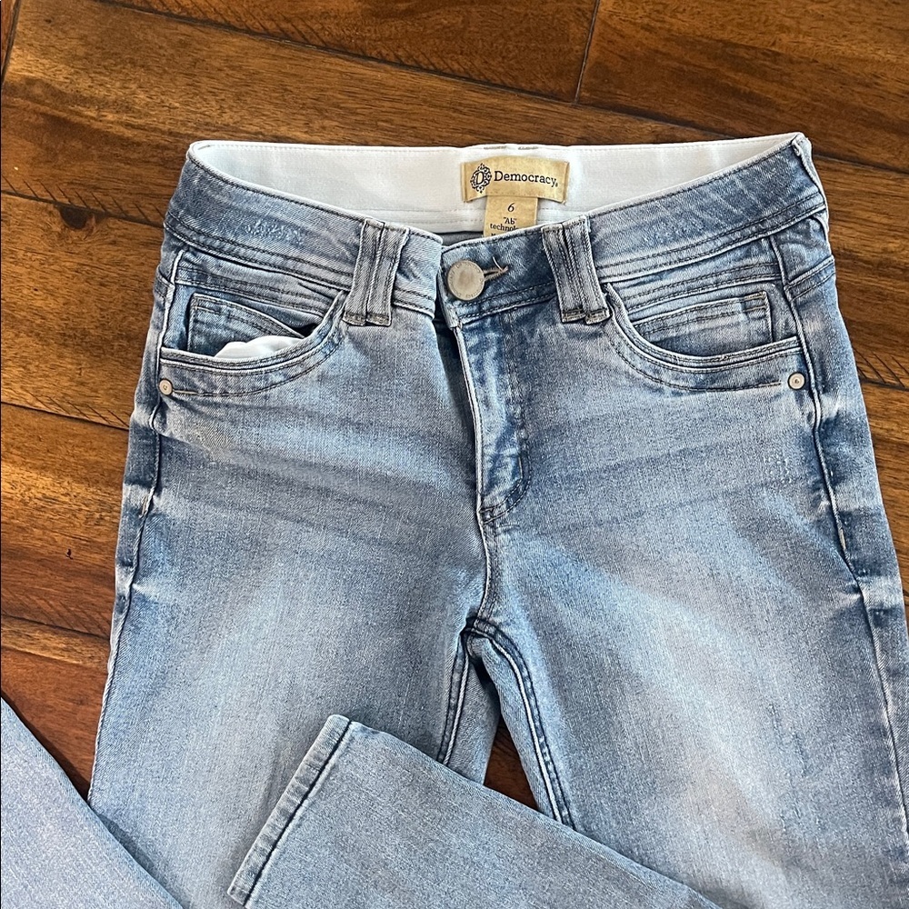 Democracy Ab Technology light wash blue denim size 6 - Picture 2 of 15